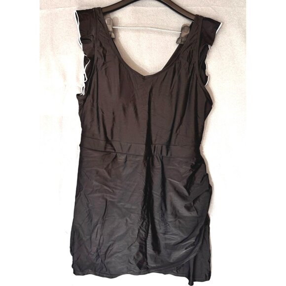 One Piece Women's Ruffled Sleeve Ruched Bathing Suit- XXL- NWOT- $34 (1419) - Picture 3 of 6